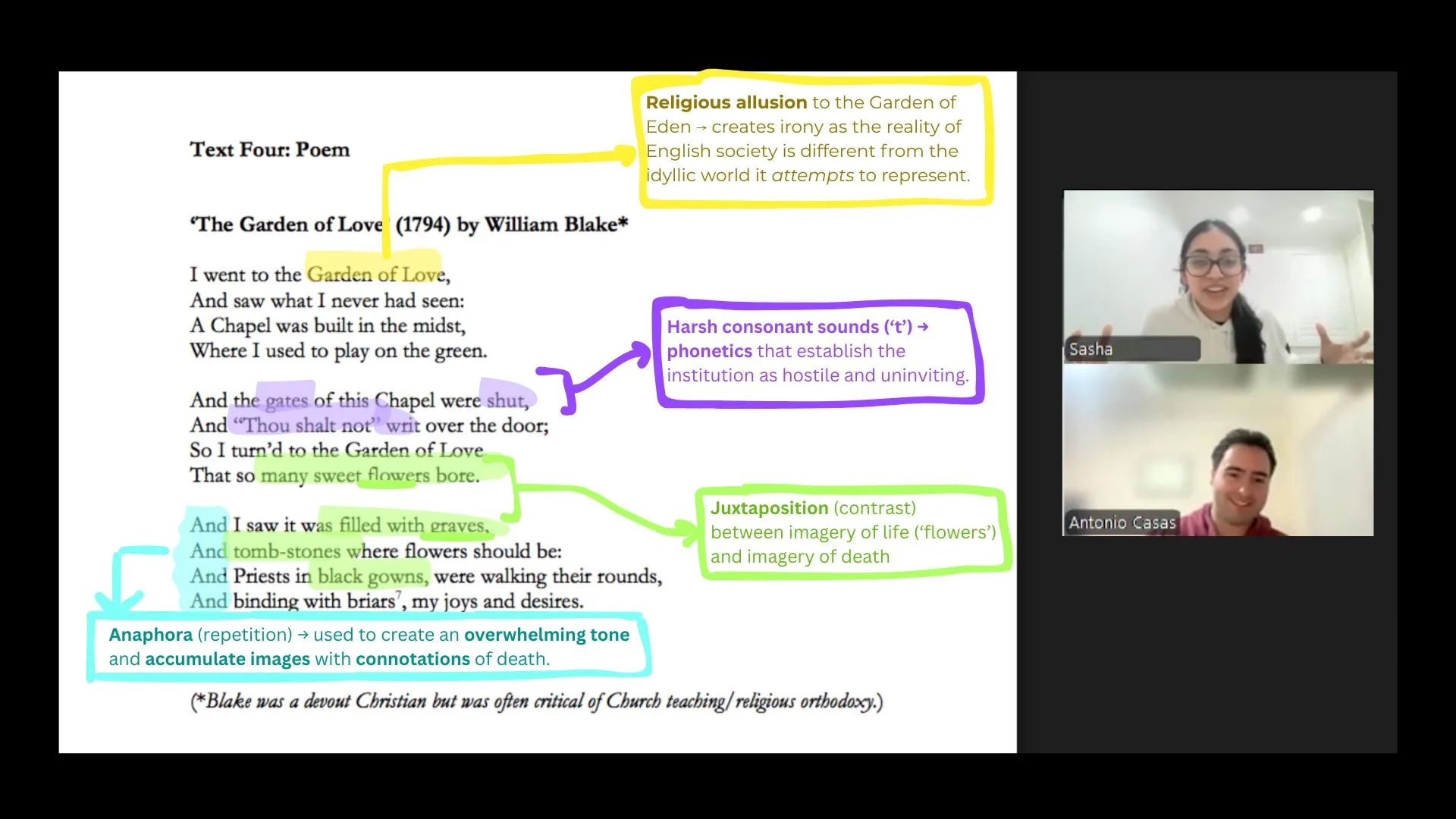 A TutorWow tutor and student working through an essay together on Zoom