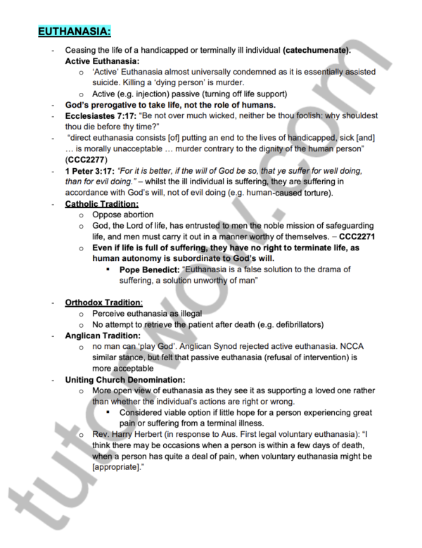 99 ATAR HSC Studies of Religion - Christianity