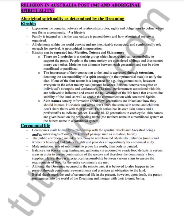 99 ATAR HSC Studies of Religion - Core Topics